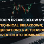 Bitcoin Breaks Below $115K Technical Breakdown, Liquidations & Altseason Threaten BTC Dominance