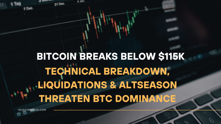 Bitcoin Breaks Below $115K Technical Breakdown, Liquidations & Altseason Threaten BTC Dominance
