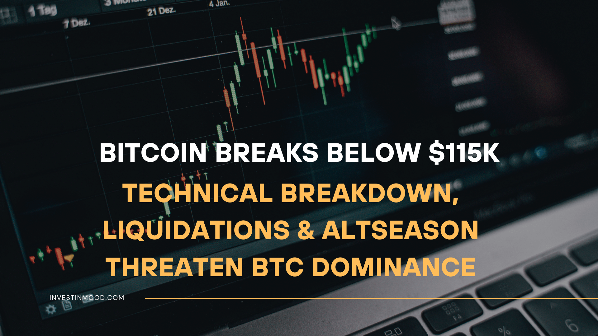 Bitcoin Breaks Below $115K Technical Breakdown, Liquidations & Altseason Threaten BTC Dominance