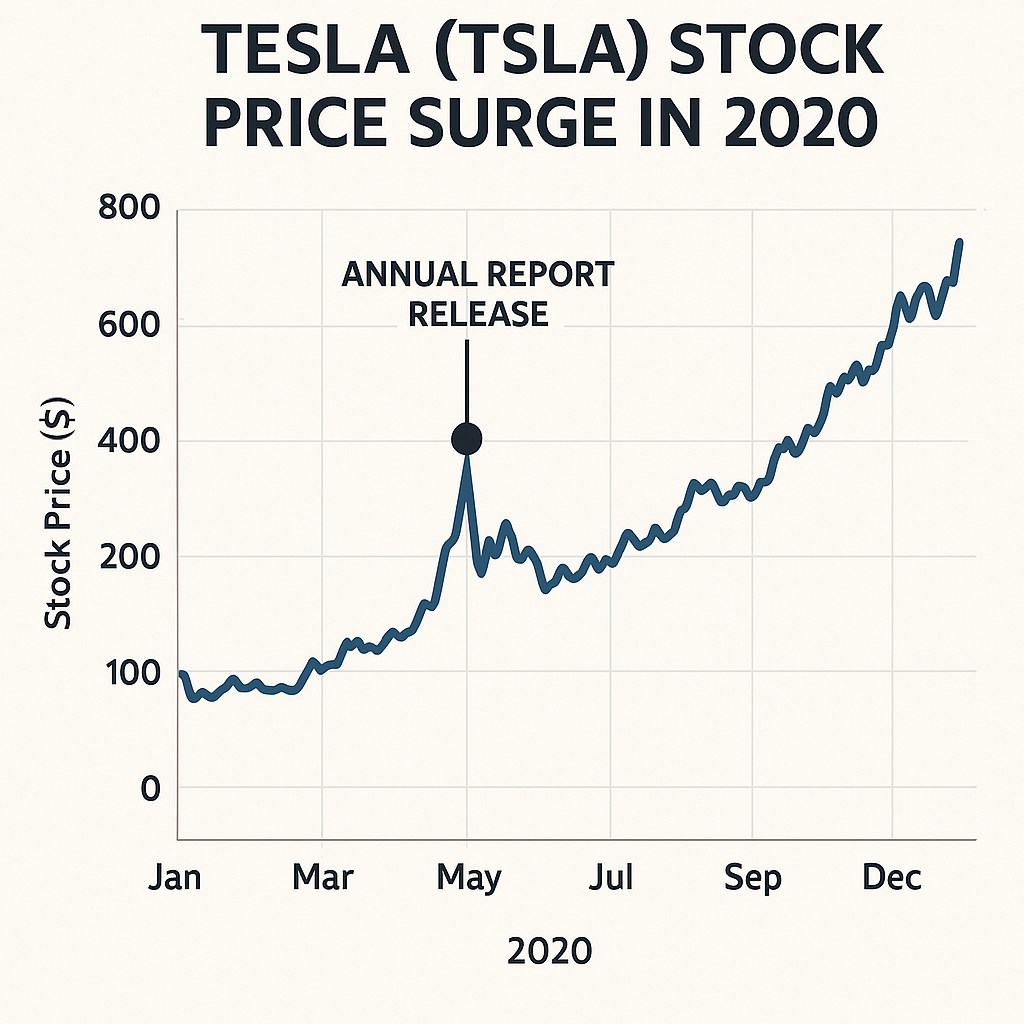 TESLA Stock Price Surge in 2020
