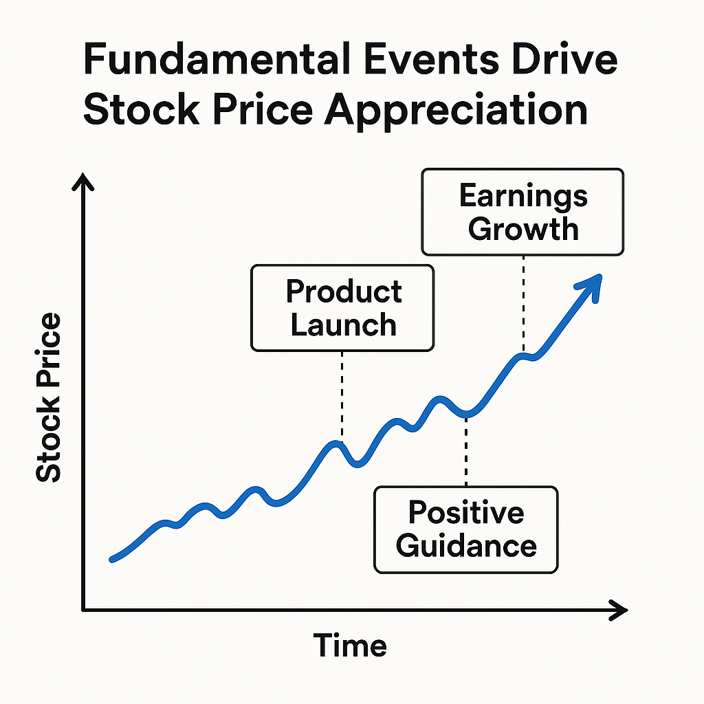 how fundamental events drive stock price appreciation