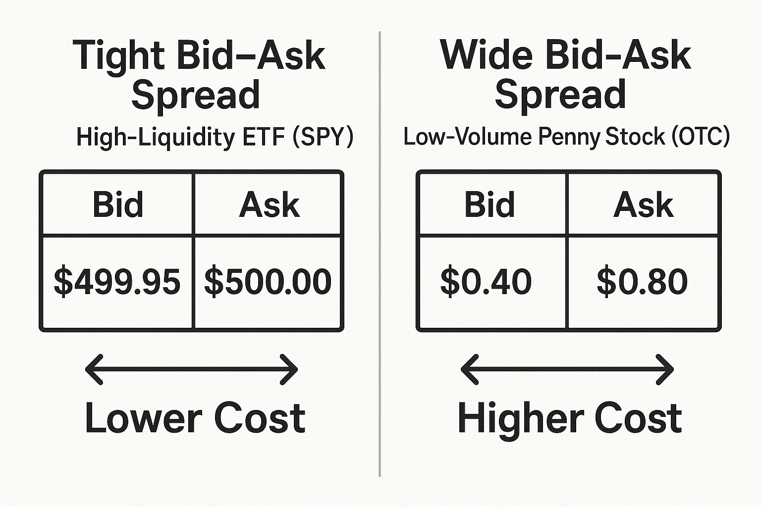 Bid-Ask Spread Comparison