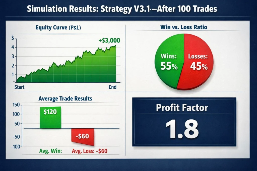 A month of simulated trading